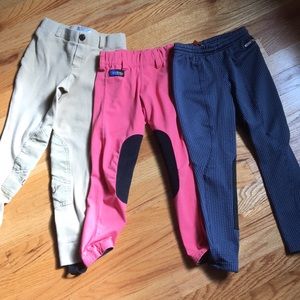 3 pairs of girls riding pants